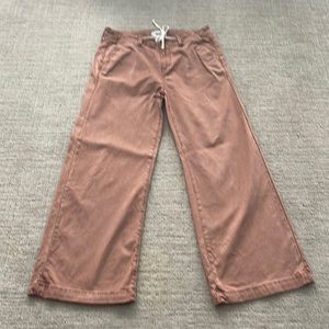 Paige Carly High-Rise Wide-Leg Jeans, size 28, Terra Cotta color